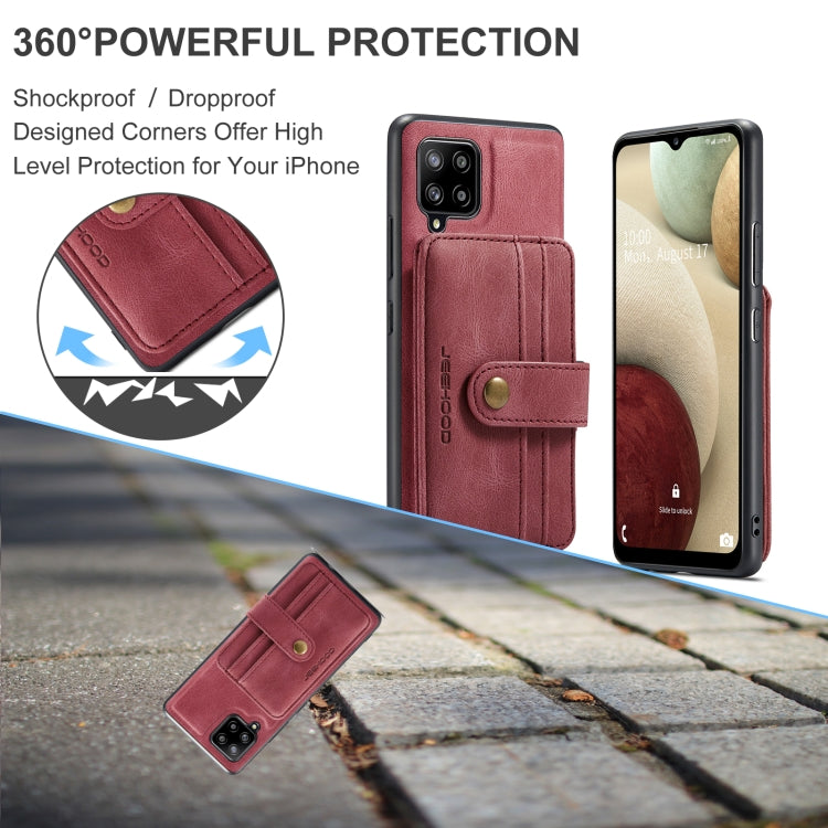 For Samsung Galaxy A42 5G JEEHOOD RFID Blocking Anti-Theft Magnetic PU Phone Case