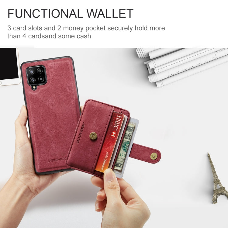For Samsung Galaxy A42 5G JEEHOOD RFID Blocking Anti-Theft Magnetic PU Phone Case