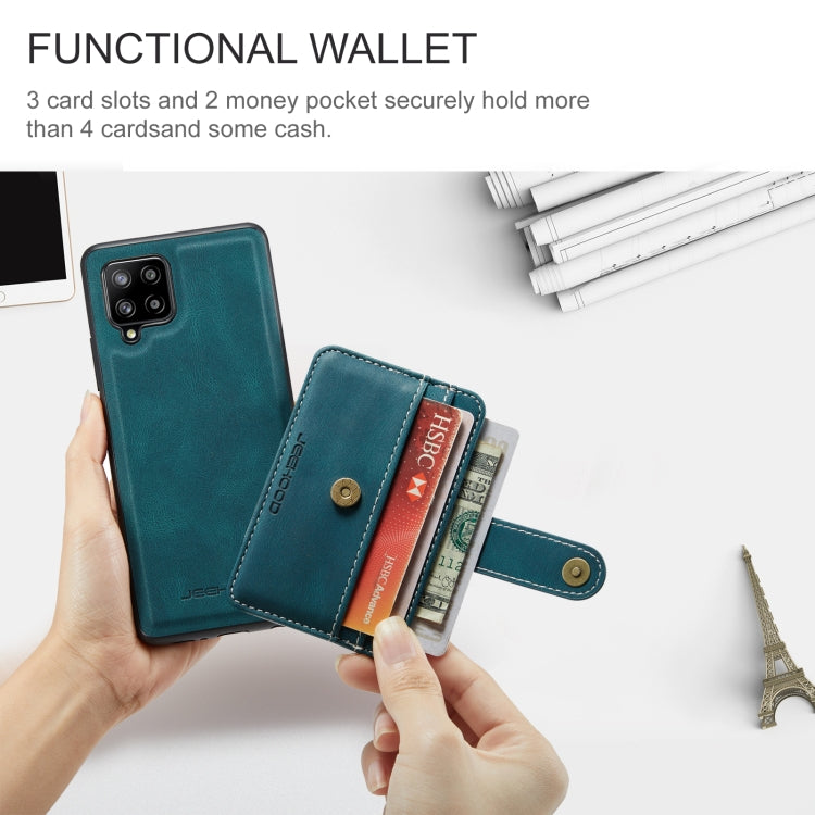 For Samsung Galaxy A42 5G JEEHOOD RFID Blocking Anti-Theft Magnetic PU Phone Case