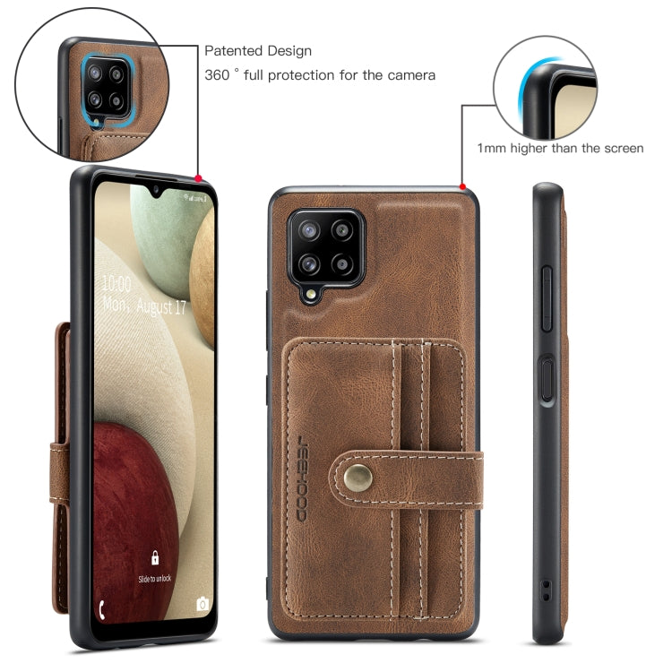 For Samsung Galaxy A42 5G JEEHOOD RFID Blocking Anti-Theft Magnetic PU Phone Case