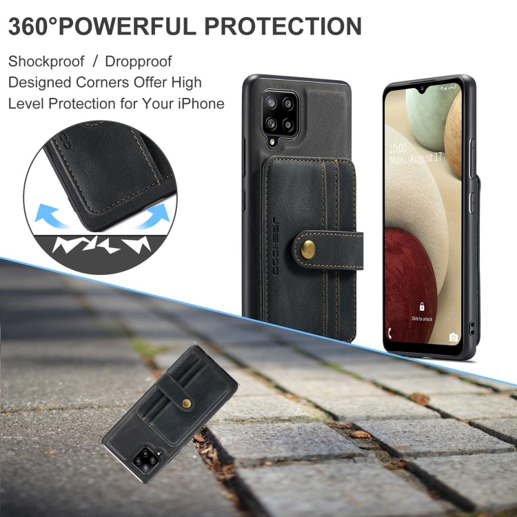 For Samsung Galaxy A42 5G JEEHOOD RFID Blocking Anti-Theft Magnetic PU Phone Case