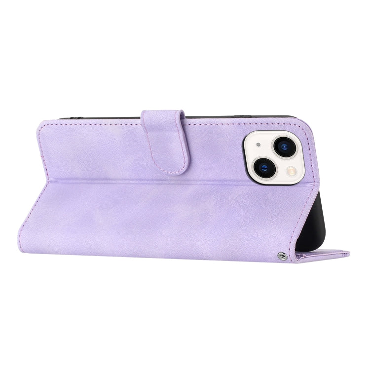 For iPhone 14 Plus Heart Pattern Skin Feel Leather Phone Case