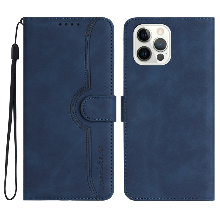 For iPhone 13 Pro Max Heart Pattern Skin Feel Leather Phone Case