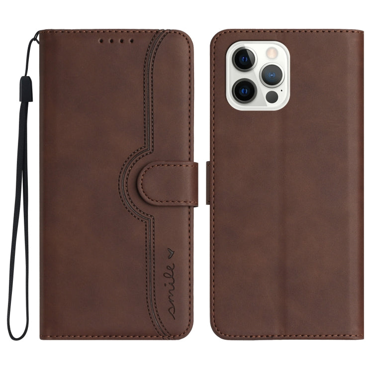 For iPhone 13 Pro Max Heart Pattern Skin Feel Leather Phone Case