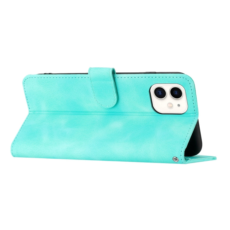 For iPhone 12 mini Heart Pattern Skin Feel Leather Phone Case