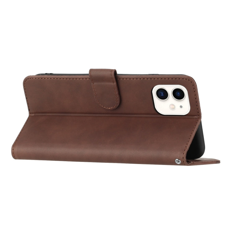 For iPhone 12 mini Heart Pattern Skin Feel Leather Phone Case