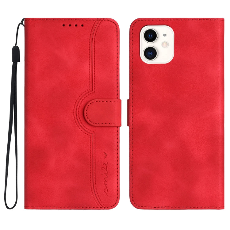 For iPhone 11 Heart Pattern Skin Feel Leather Phone Case