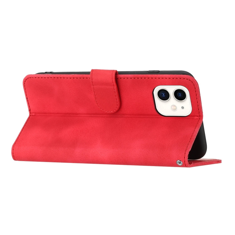 For iPhone 11 Heart Pattern Skin Feel Leather Phone Case