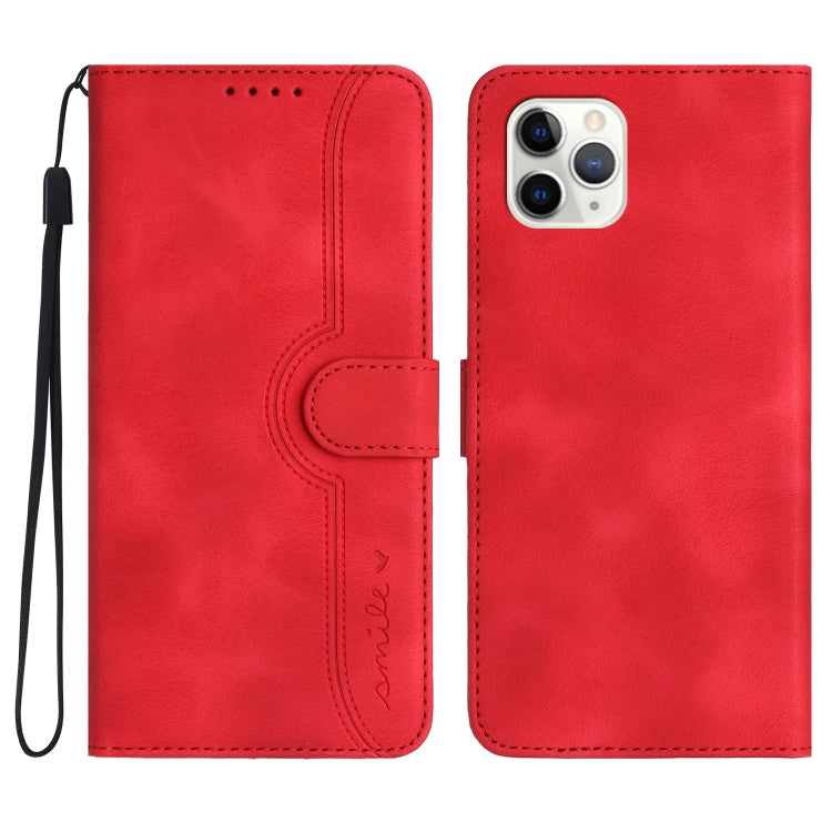 For iPhone 11 Pro Heart Pattern Skin Feel Leather Phone Case