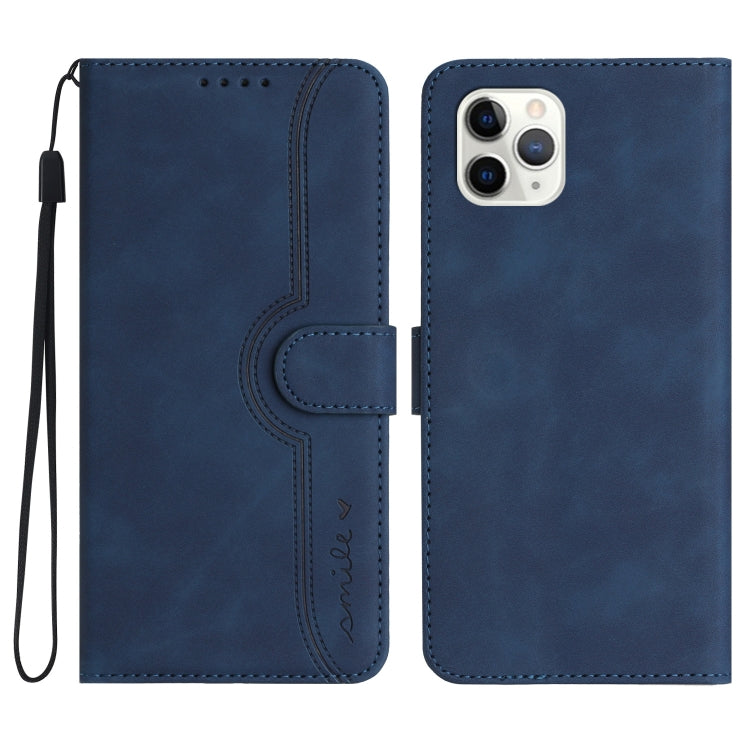 For iPhone 11 Pro Heart Pattern Skin Feel Leather Phone Case