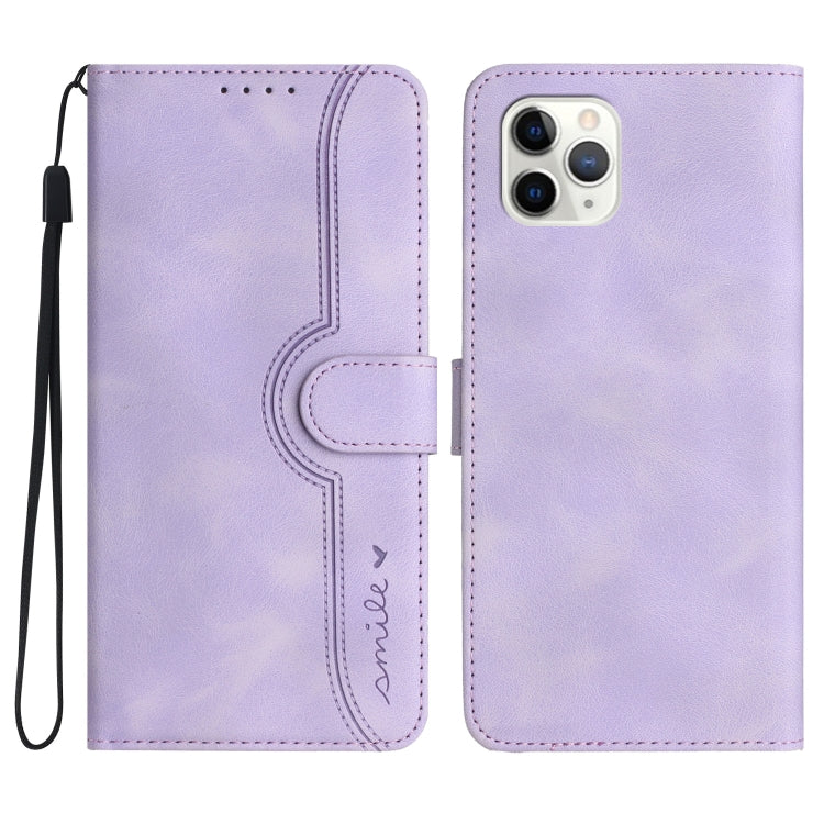 For iPhone 11 Pro Heart Pattern Skin Feel Leather Phone Case
