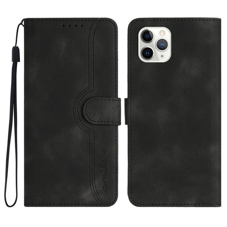 For iPhone 11 Pro Heart Pattern Skin Feel Leather Phone Case
