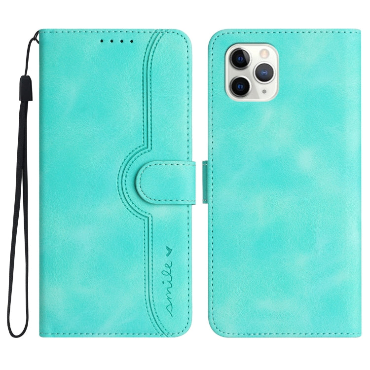 For iPhone 11 Pro Heart Pattern Skin Feel Leather Phone Case