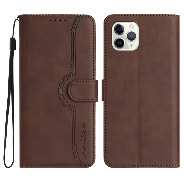 For iPhone 11 Pro Heart Pattern Skin Feel Leather Phone Case