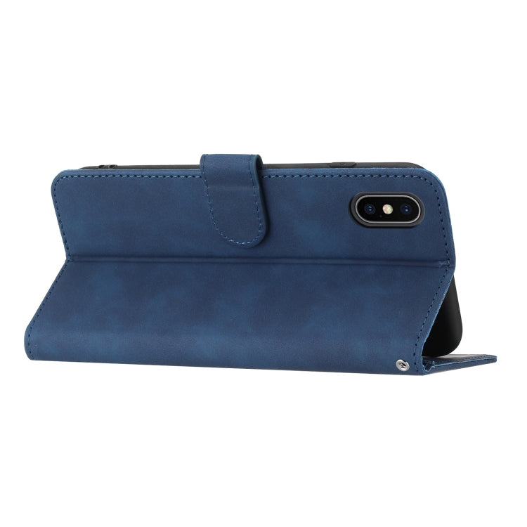 For iPhone X/XS Heart Pattern Skin Feel Leather Phone Case