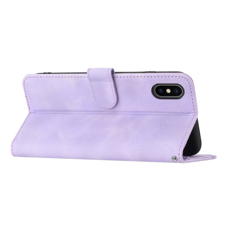 For iPhone X/XS Heart Pattern Skin Feel Leather Phone Case