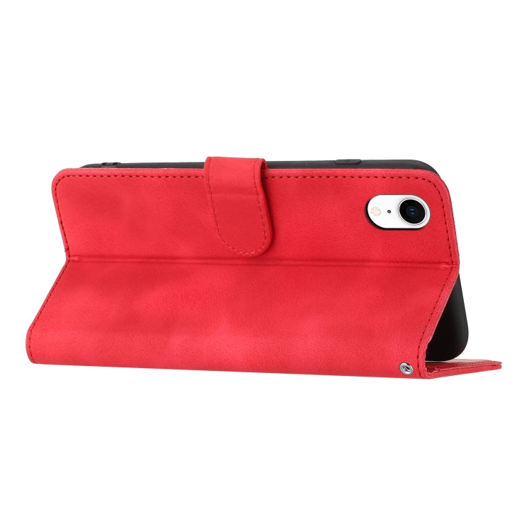 For iPhone XR Heart Pattern Skin Feel Leather Phone Case