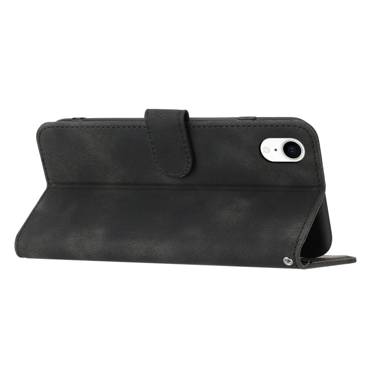 For iPhone XR Heart Pattern Skin Feel Leather Phone Case