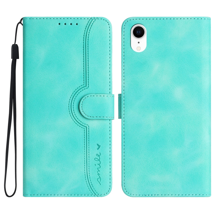 For iPhone XR Heart Pattern Skin Feel Leather Phone Case