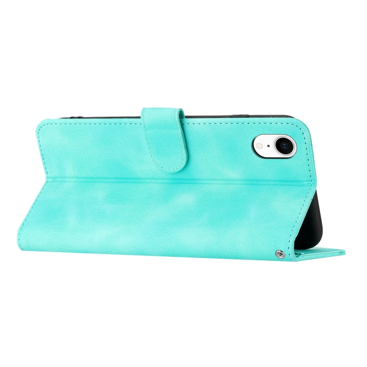 For iPhone XR Heart Pattern Skin Feel Leather Phone Case