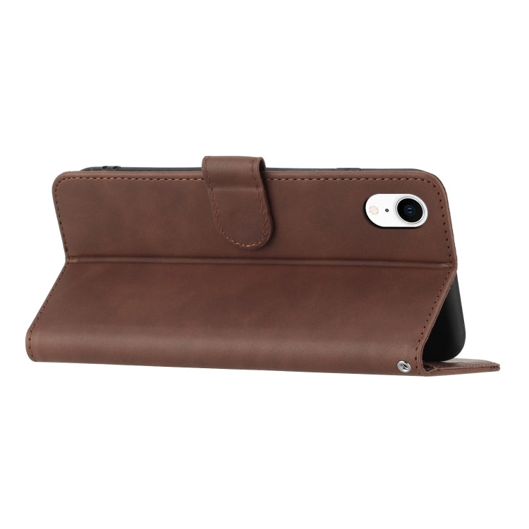 For iPhone XR Heart Pattern Skin Feel Leather Phone Case