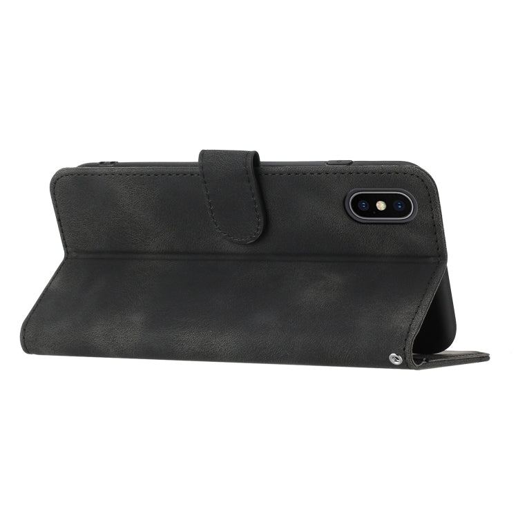 For iPhone XS Max Heart Pattern Skin Feel Leather Phone Case
