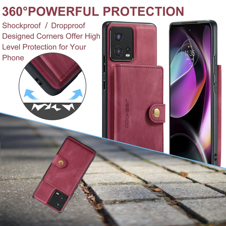For Motorola Moto S30 Pro JEEHOOD Retro Magnetic Detachable Protective Phone Case with Wallet & Card Slot