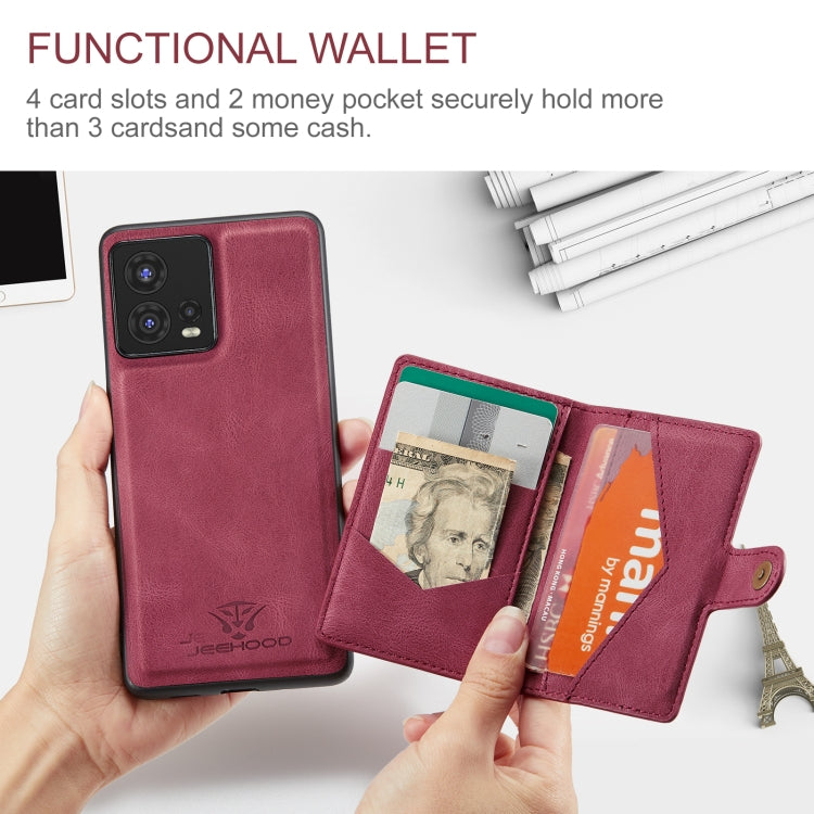 For Motorola Moto S30 Pro JEEHOOD Retro Magnetic Detachable Protective Phone Case with Wallet & Card Slot