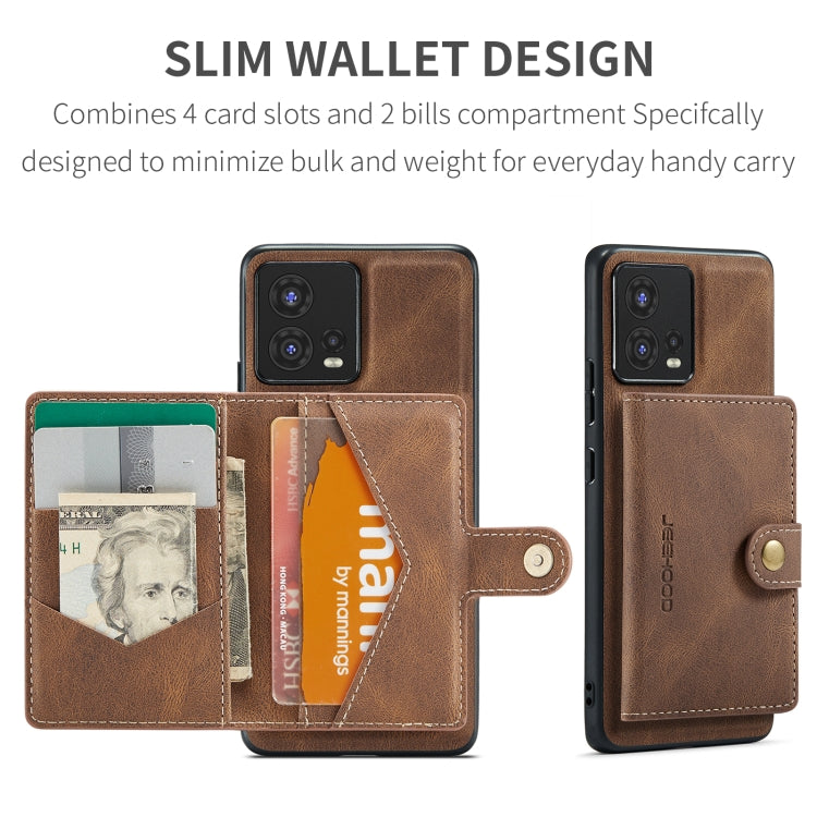 For Motorola Moto S30 Pro JEEHOOD Retro Magnetic Detachable Protective Phone Case with Wallet & Card Slot