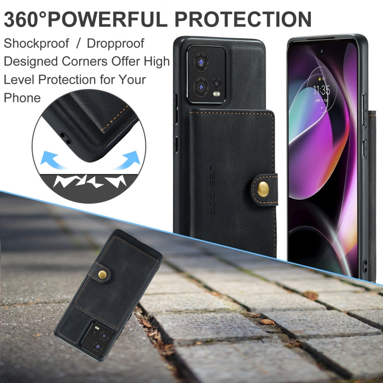For Motorola Moto S30 Pro JEEHOOD Retro Magnetic Detachable Protective Phone Case with Wallet & Card Slot