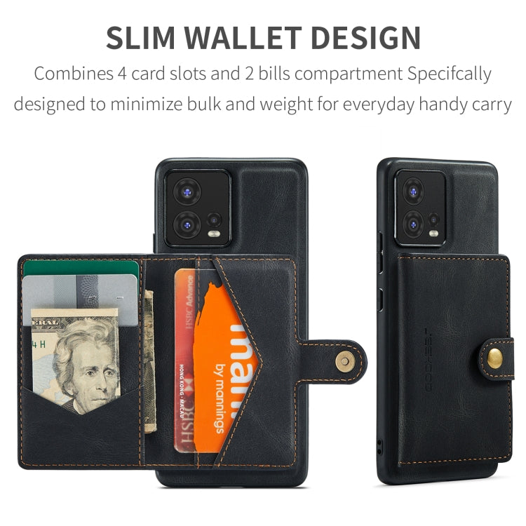 For Motorola Moto S30 Pro JEEHOOD Retro Magnetic Detachable Protective Phone Case with Wallet & Card Slot