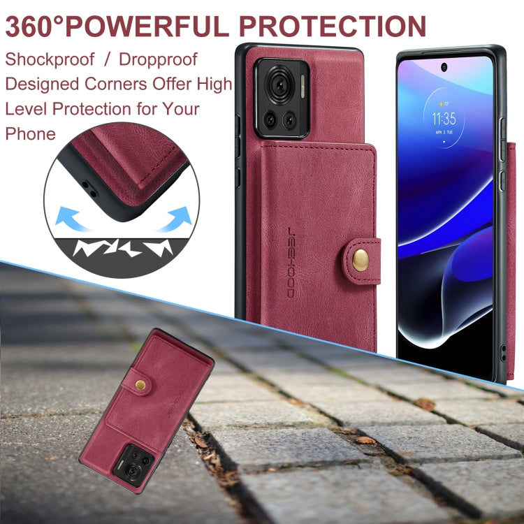 For Motorola Moto X30 Pro JEEHOOD Retro Magnetic Detachable Protective Phone Case with Wallet & Card Slot