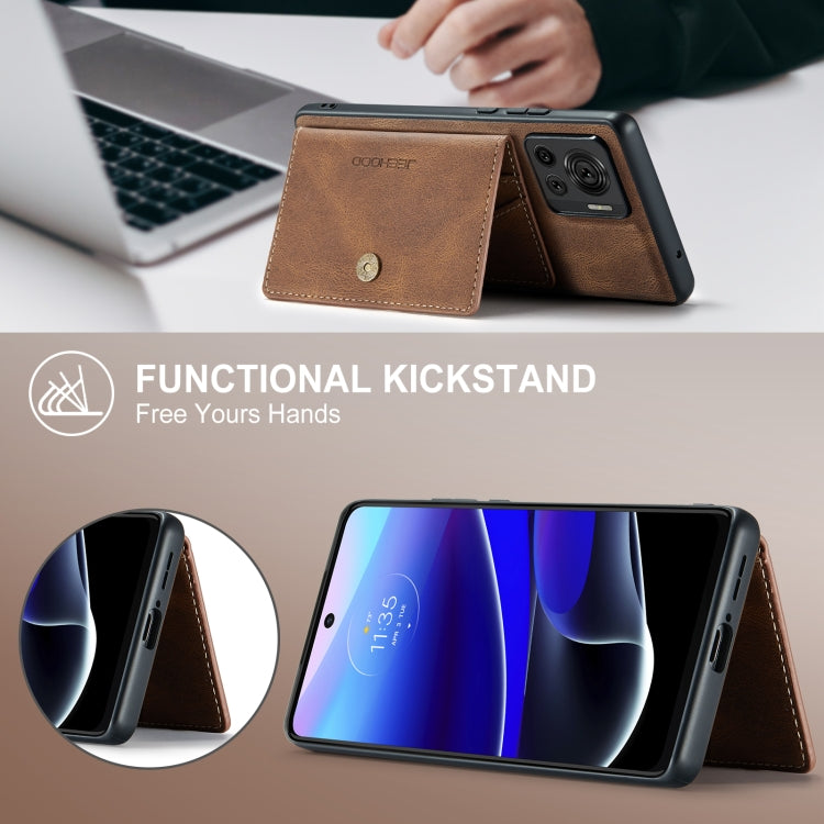 For Motorola Moto X30 Pro JEEHOOD Retro Magnetic Detachable Protective Phone Case with Wallet & Card Slot