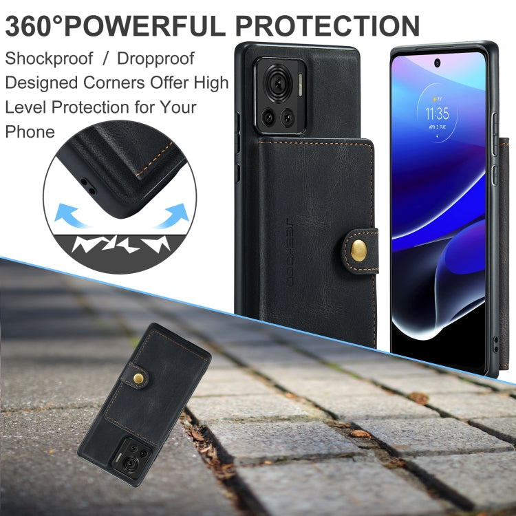 For Motorola Moto X30 Pro JEEHOOD Retro Magnetic Detachable Protective Phone Case with Wallet & Card Slot