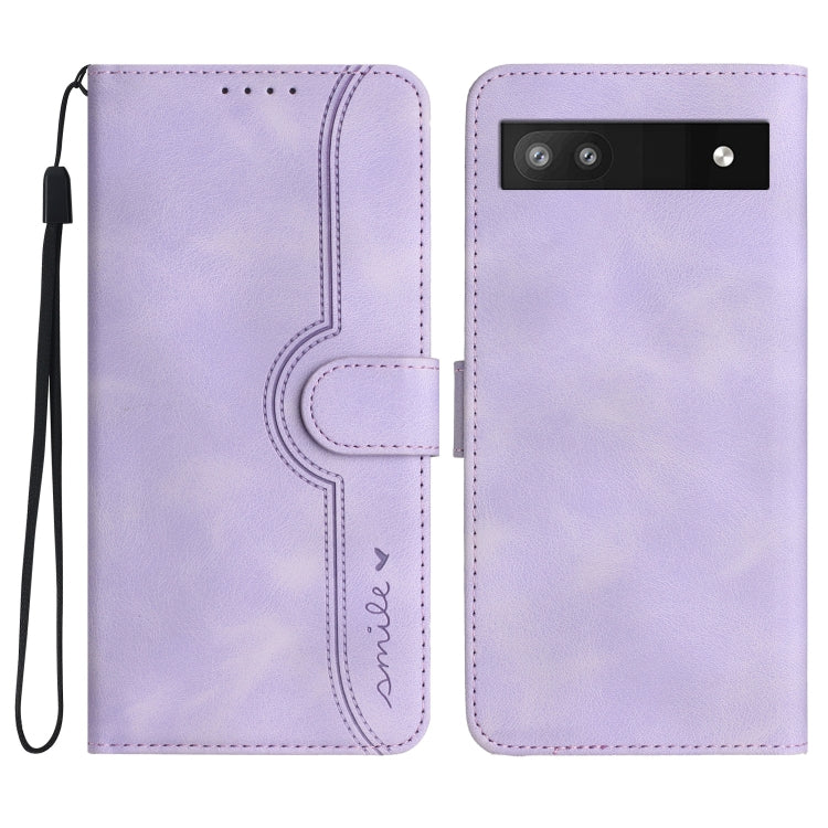 For Google Pixel 6a Heart Pattern Skin Feel Leather Phone Case