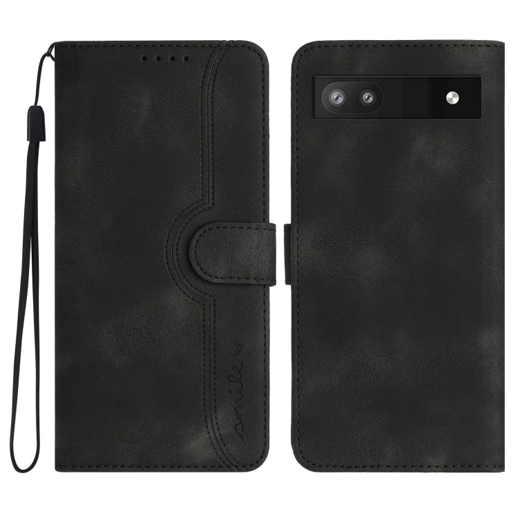 For Google Pixel 6a Heart Pattern Skin Feel Leather Phone Case