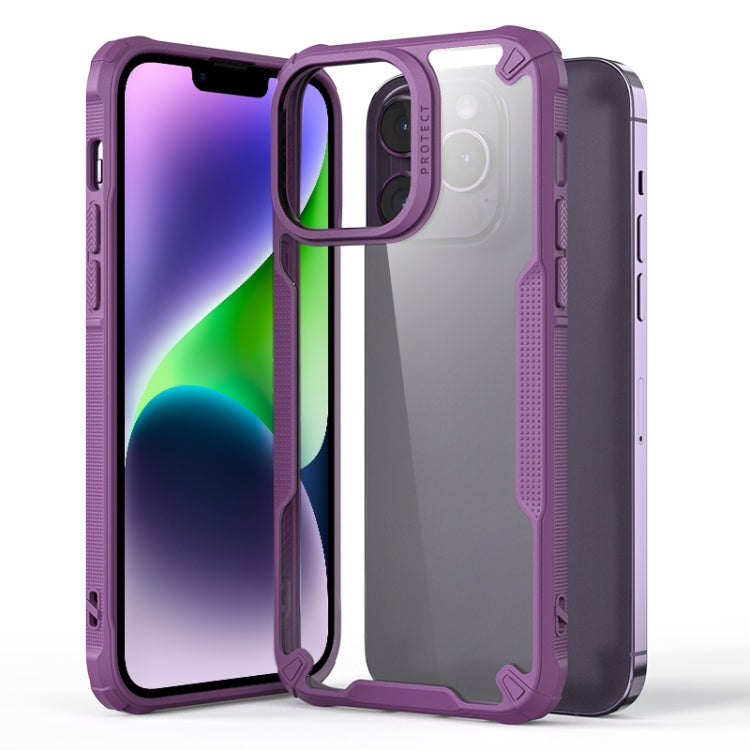 For iPhone 14 Four-corner Glossy Shockproof Phone Case