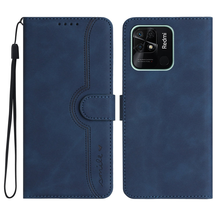 For Xiaomi Redmi 10C 4G Global/10 India/10 Power Heart Pattern Skin Feel Leather Phone Case