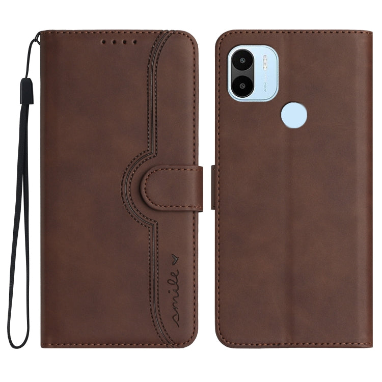 For Xiaomi Redmi A1+ Heart Pattern Skin Feel Leather Phone Case