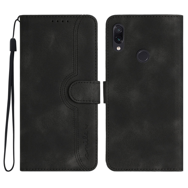 For Xiaomi Redmi Note 7 Heart Pattern Skin Feel Leather Phone Case