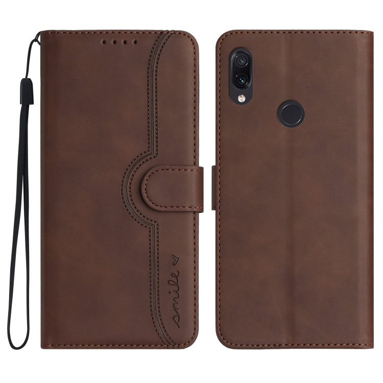 For Xiaomi Redmi Note 7 Heart Pattern Skin Feel Leather Phone Case