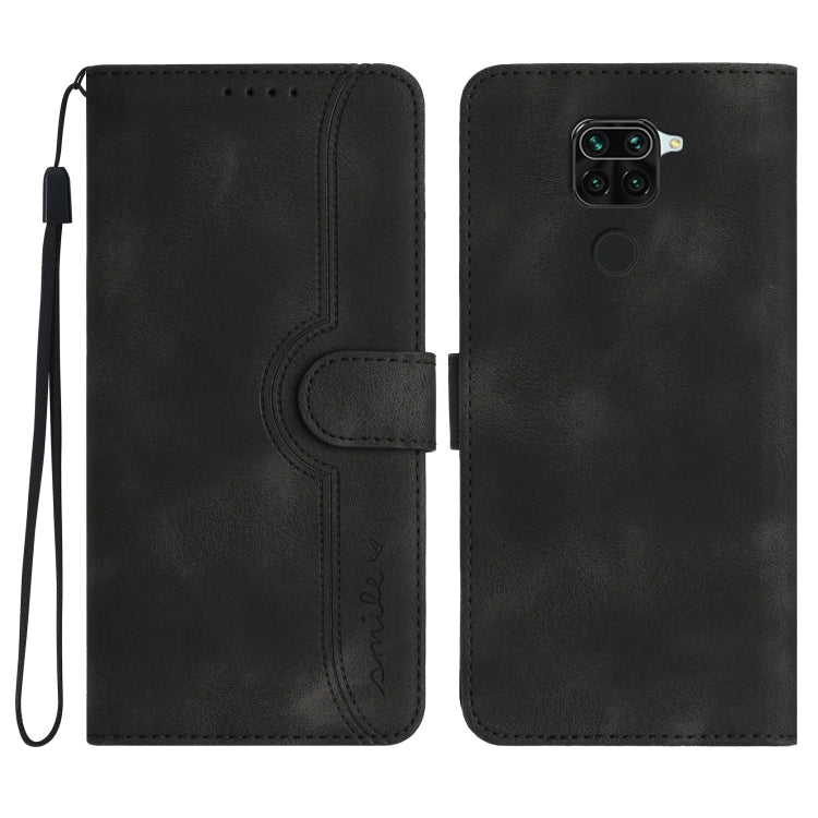 For Xiaomi Redmi Note 9 4G Global/10X 4G Heart Pattern Skin Feel Leather Phone Case