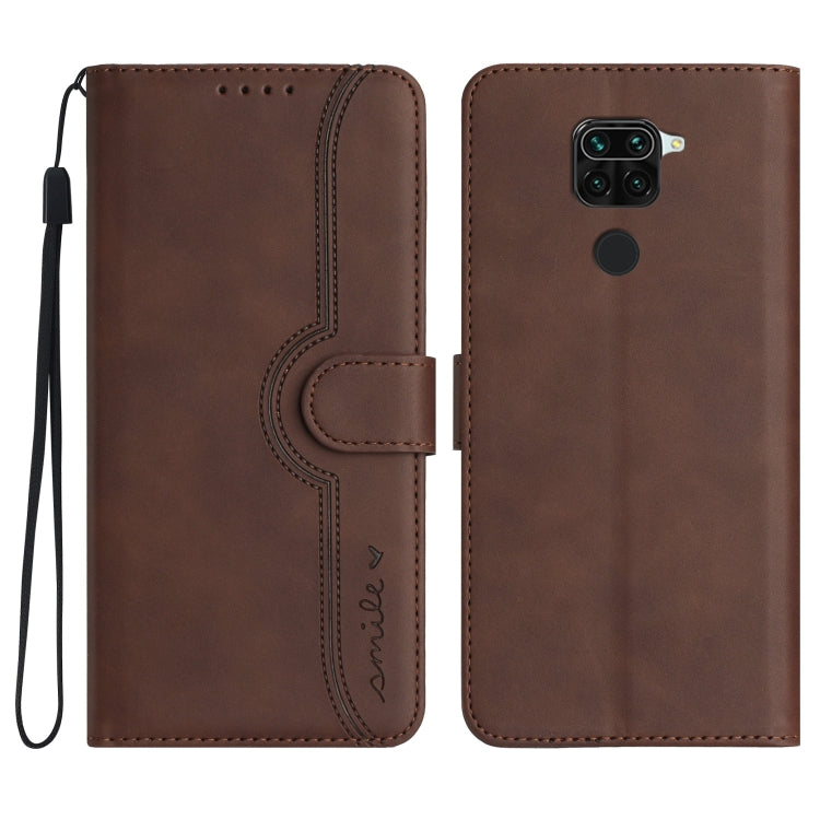 For Xiaomi Redmi Note 9 4G Global/10X 4G Heart Pattern Skin Feel Leather Phone Case