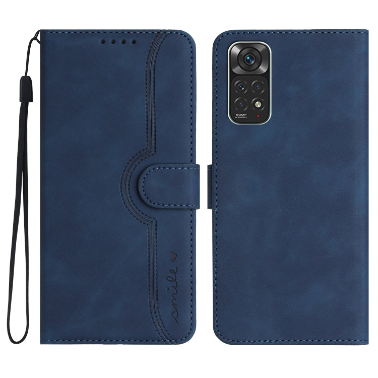 For Xiaomi Redmi Note 11 4G Global/Note 11S Heart Pattern Skin Feel Leather Phone Case