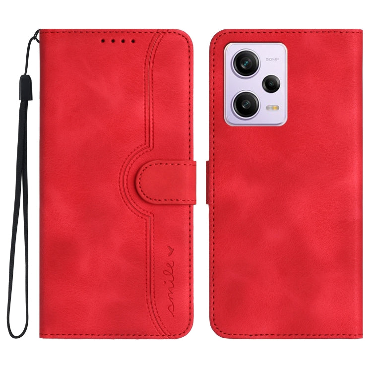 For Xiaomi Redmi Note 12 Pro+ 5G Heart Pattern Skin Feel Leather Phone Case