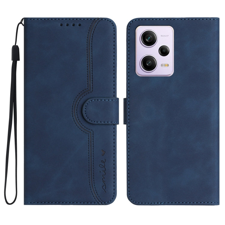 For Xiaomi Redmi Note 12 Pro+ 5G Heart Pattern Skin Feel Leather Phone Case