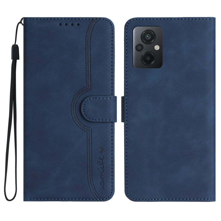 For Xiaomi Poco M5 Heart Pattern Skin Feel Leather Phone Case