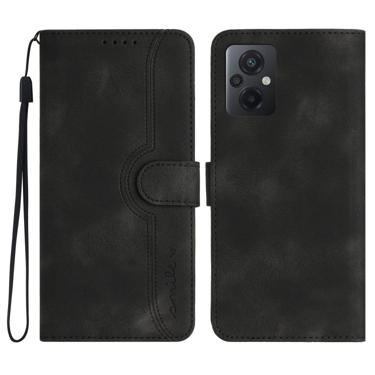 For Xiaomi Poco M5 Heart Pattern Skin Feel Leather Phone Case