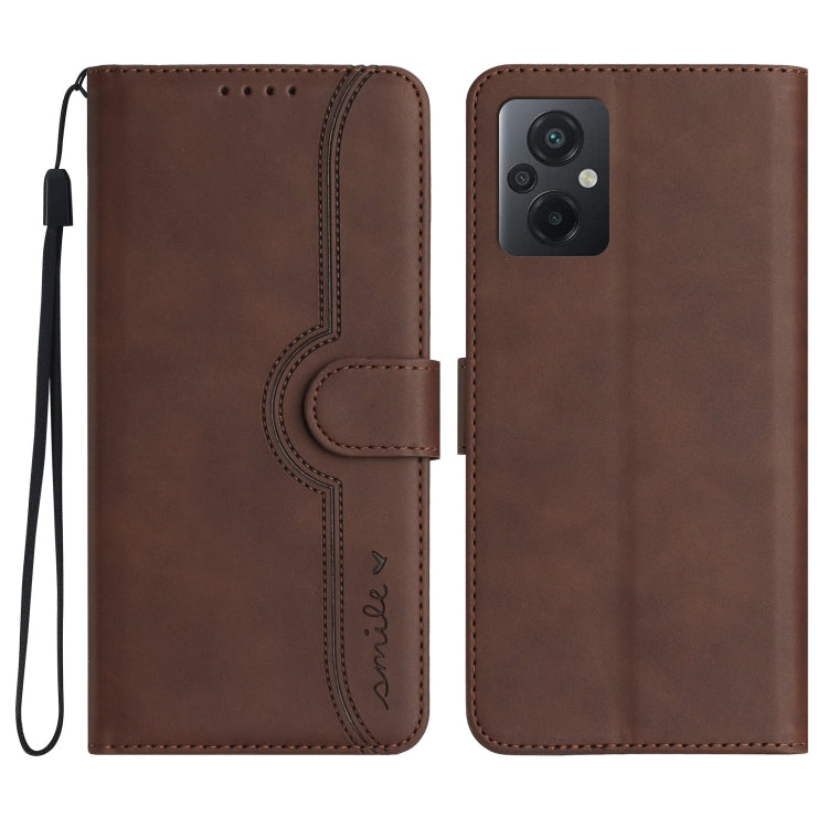For Xiaomi Poco M5 Heart Pattern Skin Feel Leather Phone Case