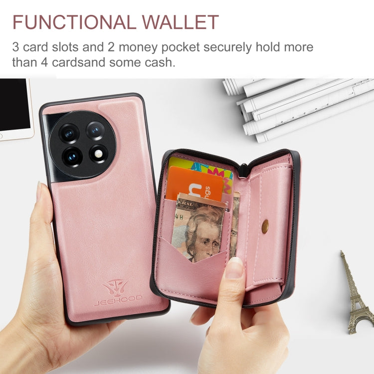 For OnePuls 11 JEEHOOD Magnetic Zipper Horizontal Flip Phone Leather Case